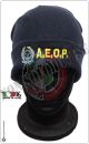 Berretto Zuccotto Papalina Invernale Blu Royal  A.E.O.P. Ass. Europea Operatori di Polizia con Ricamo e Scritta  Art.TUS-21