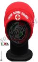 Berretto Zuccotto Papalina Invernale Nuovo Rosso Logo Croce Rossa Italiana CRI Art. TUS-113