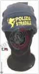 Berretto Zuccotto Papalina Invernale Blu Royal Polizia Stradale con Ricamo e Scritta  Art.TUS-28