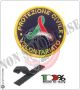 Patch Toppa Ricamata Protezione Civile Volontari Blu Bordo Giallo New Art.PC-111