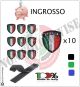 Scudetto Patch Ricamato Italia con Velcro Blu Verde Nero INGROSSO 10 pezzi Art.ING-ITALIA