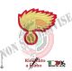 Fregio Fiamma 13 Punte Canutiglia Ricamata a Mano Carabinieri CC 112 Bombato Oro Fondo Rosso  VENDITA RISERVATA Art. NSD-55